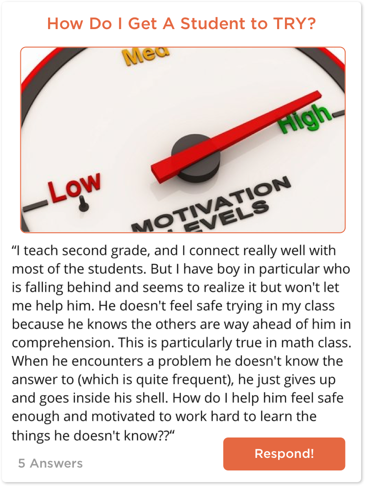 TeachersConnect post about student motivation