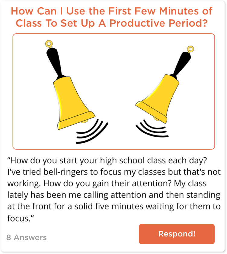 TeachersConnect post about getting class started efficiently