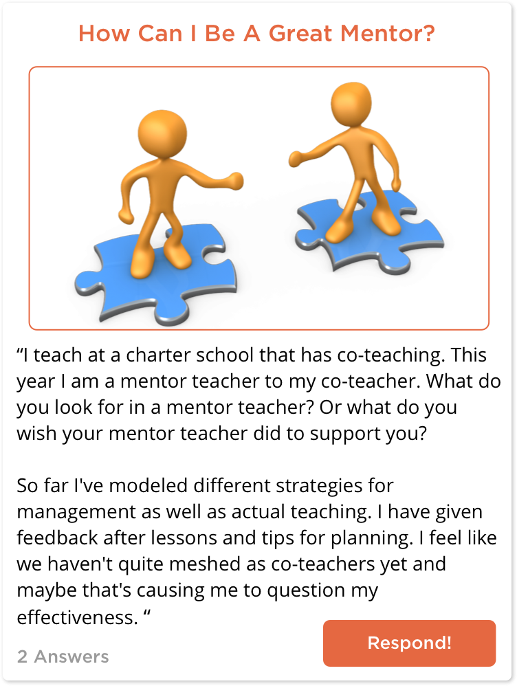 TeachersConnect post about being a great mentor